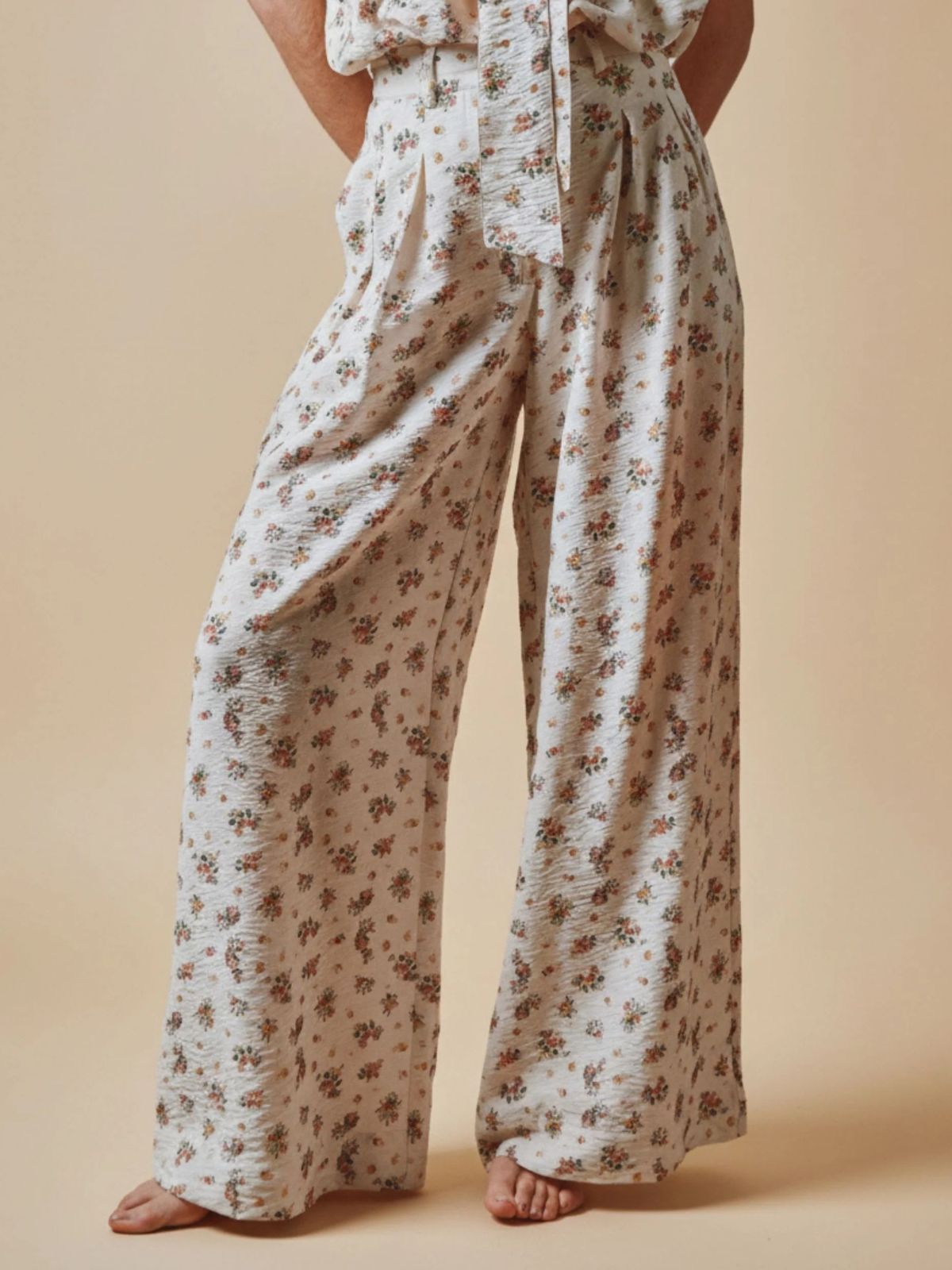 Daniel Floral Trousers - Ecru