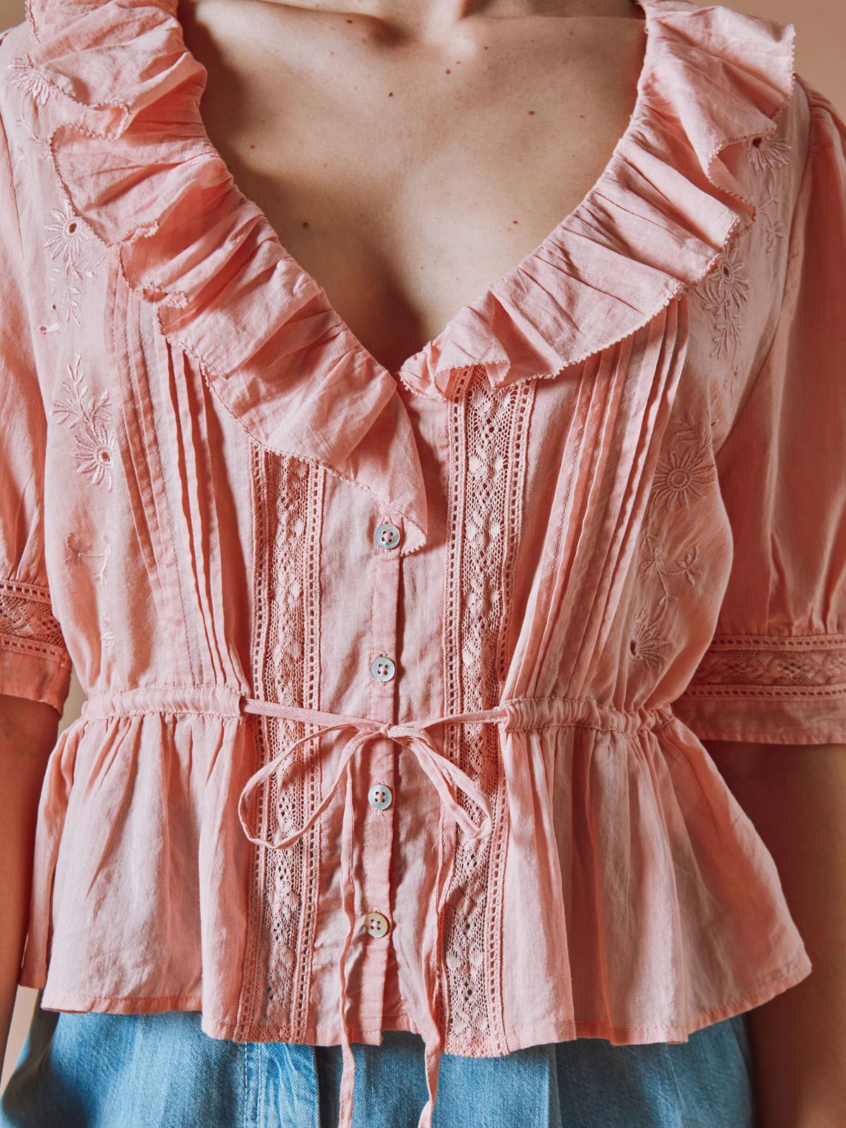 Damoiseau Ruffle blouse - Rose