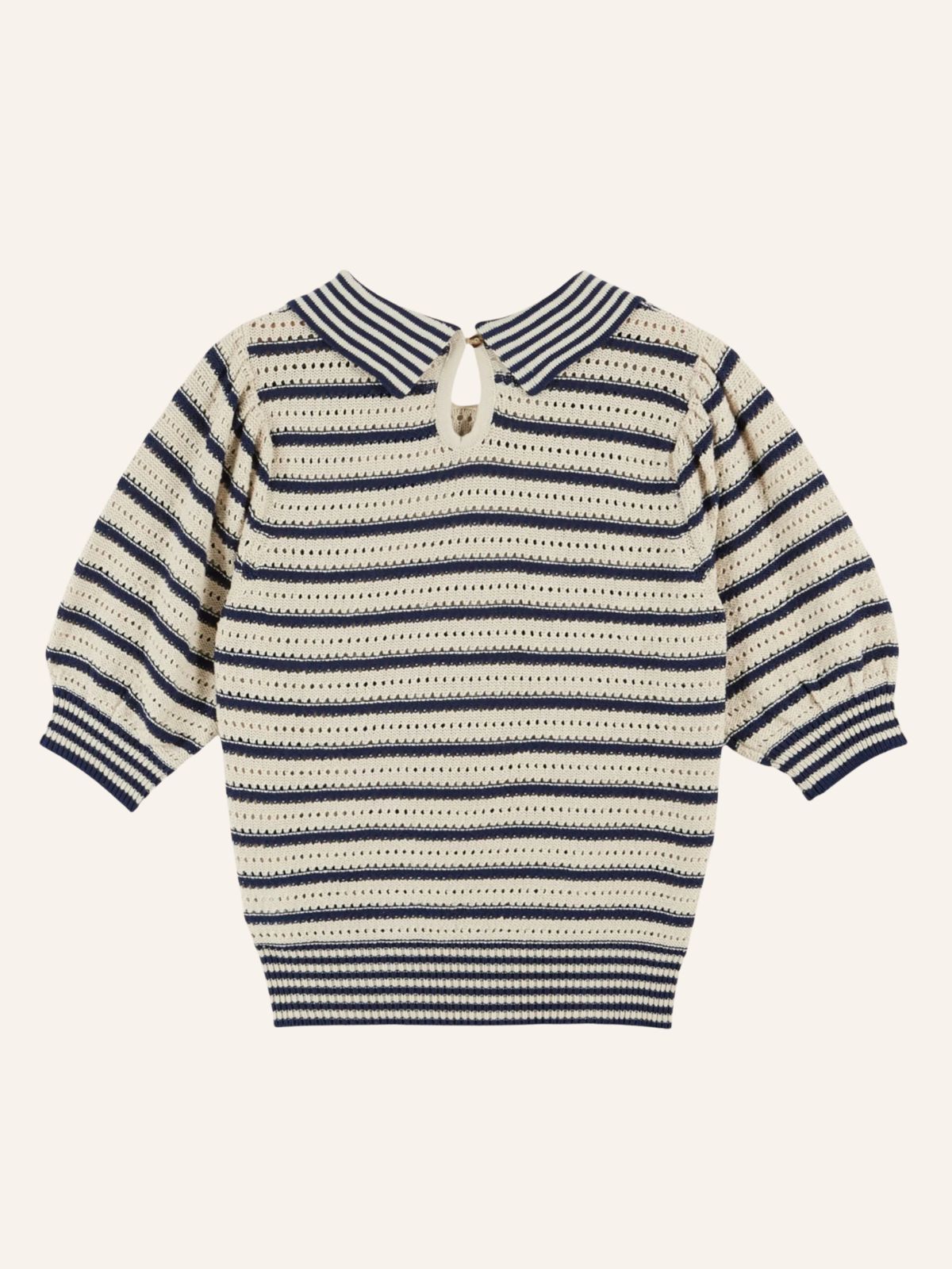 Iris Fashion - EMILE & IDA - Dauphin Polo Stripe Knit - Cream & Blue