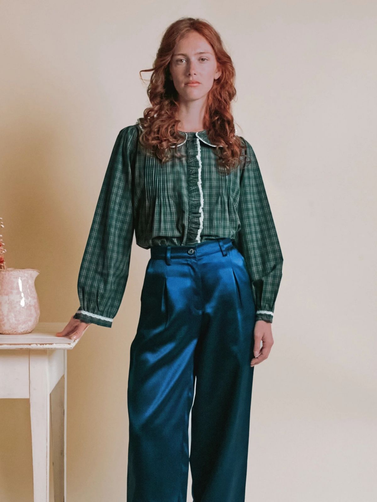 Eboto Collar Blouse - Green