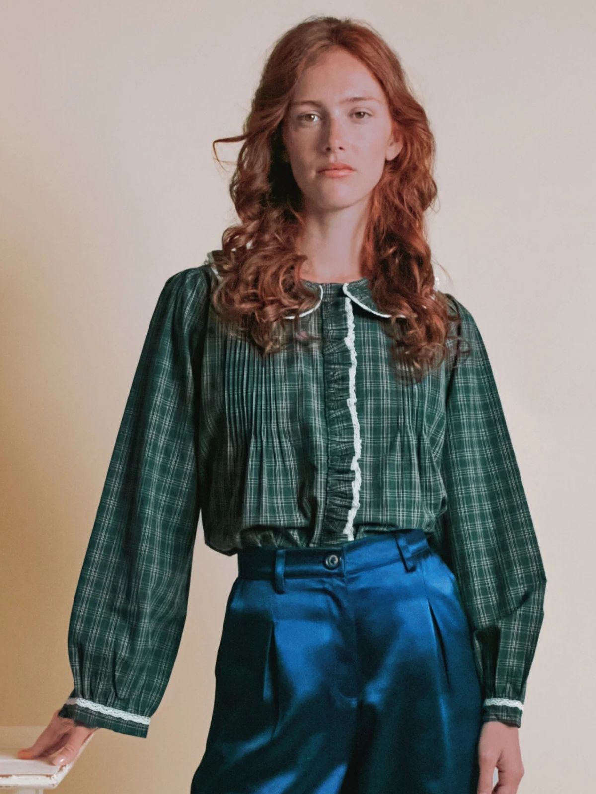 Eboto Collar Blouse - Green