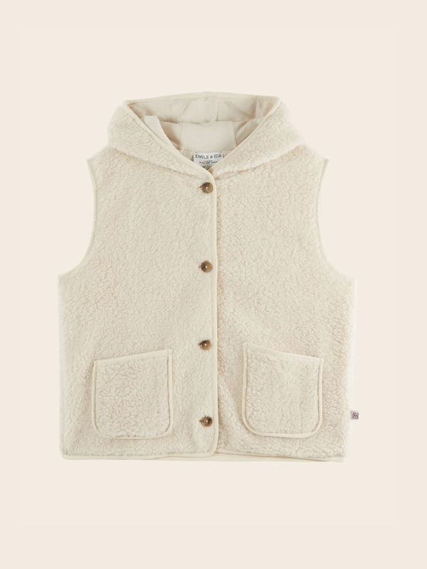 Eclat Hooded Vest - Ecru