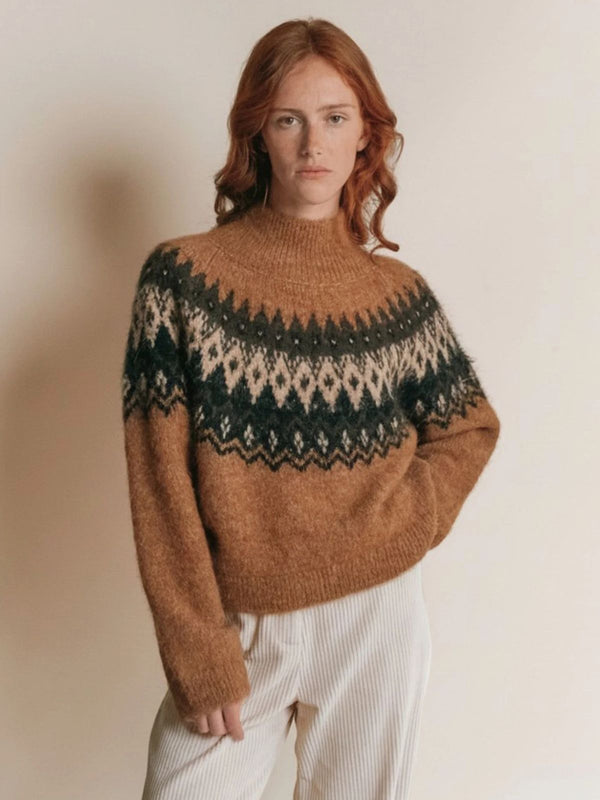 Ecrin Jaquard Knit - Caramel