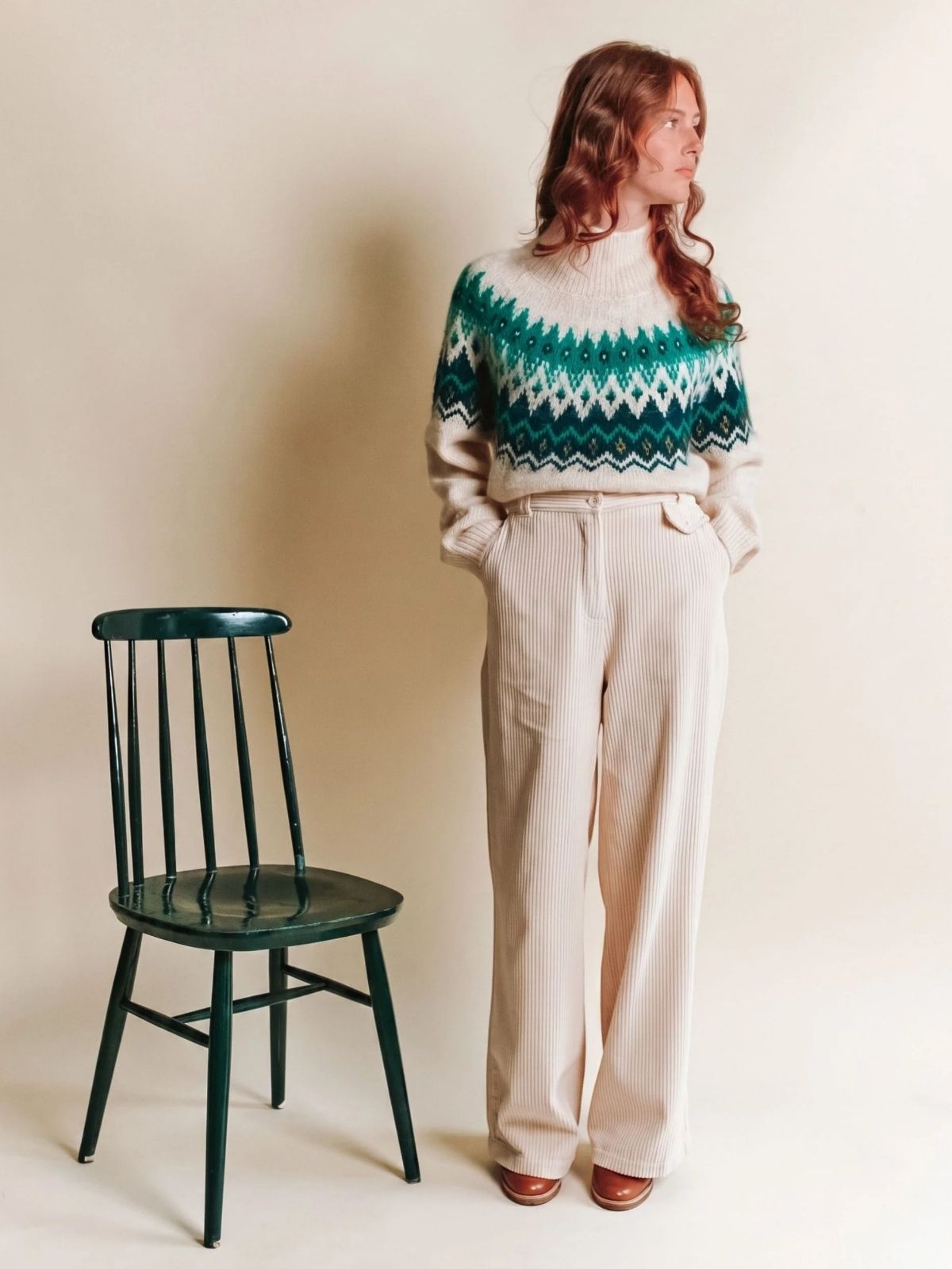 Ecrin Jaquard Knit - Ecru