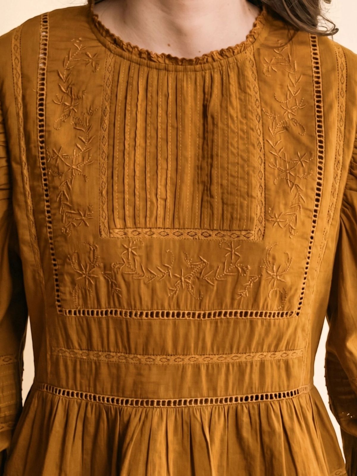 Eglantine Peplum Top - Mustard