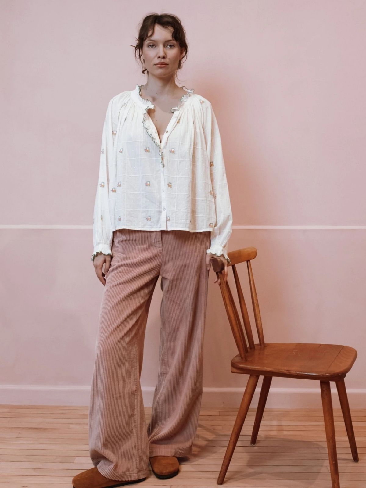 Elyana floral Blouse - Ecru