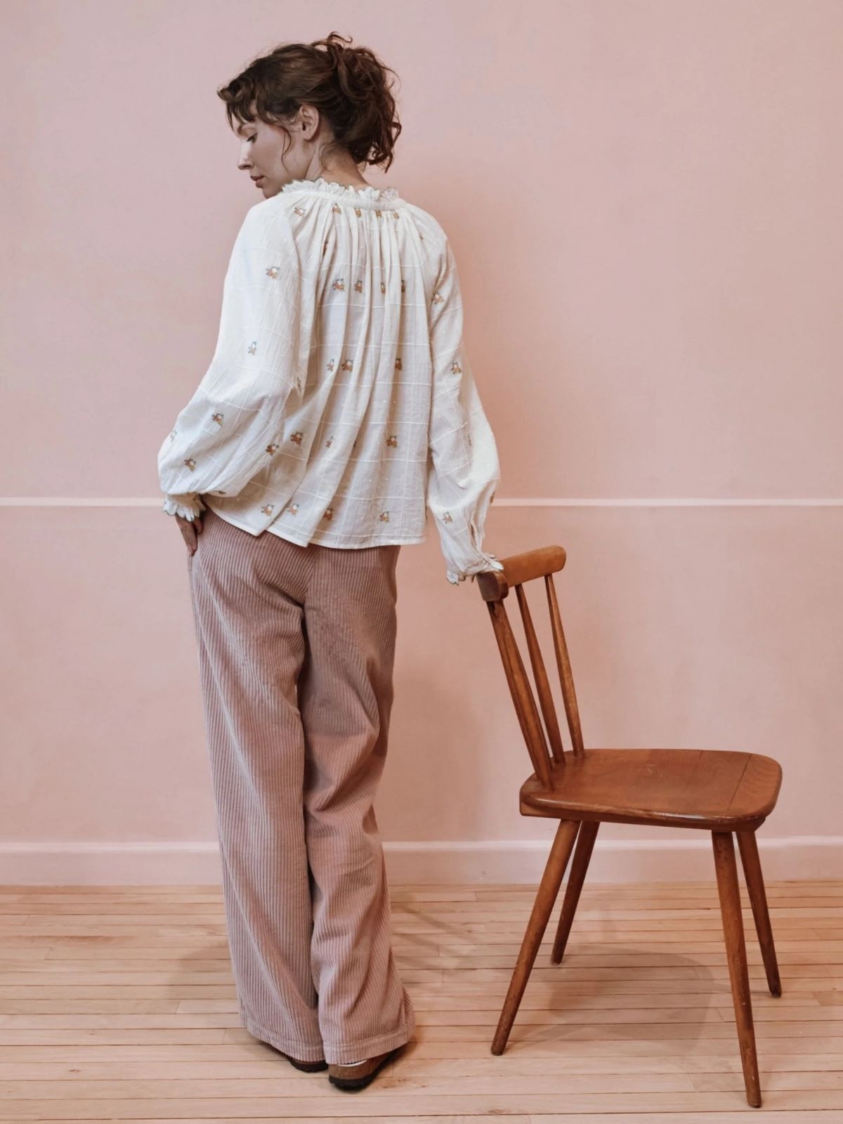 Elyana floral Blouse - Ecru