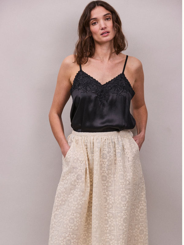 Cynthia Satin Camisole - Black