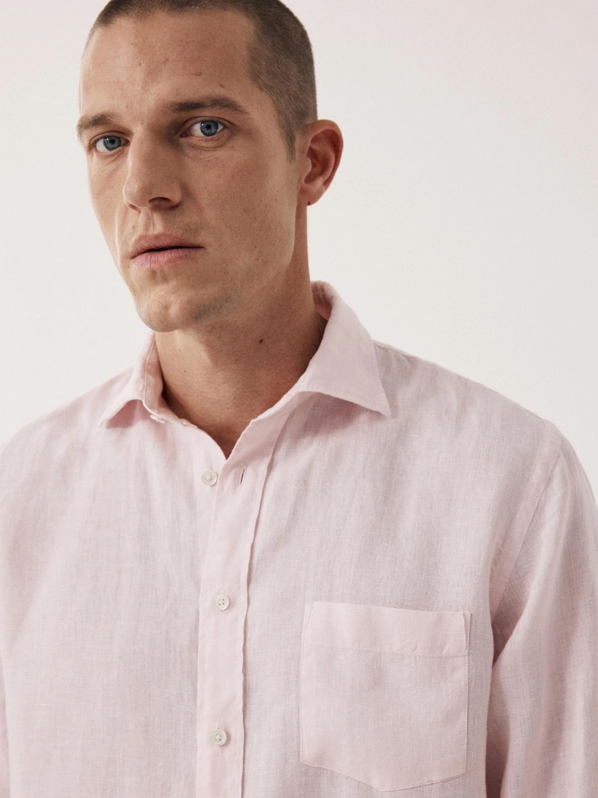 Iris Fashion - HARTFORD - Linen Long Sleeves Shirt - Pink