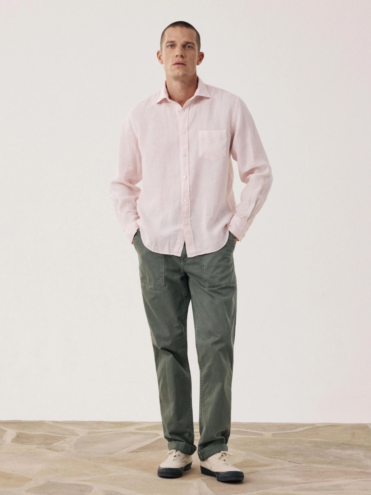 Iris Fashion - HARTFORD - Linen Long Sleeves Shirt - Pink