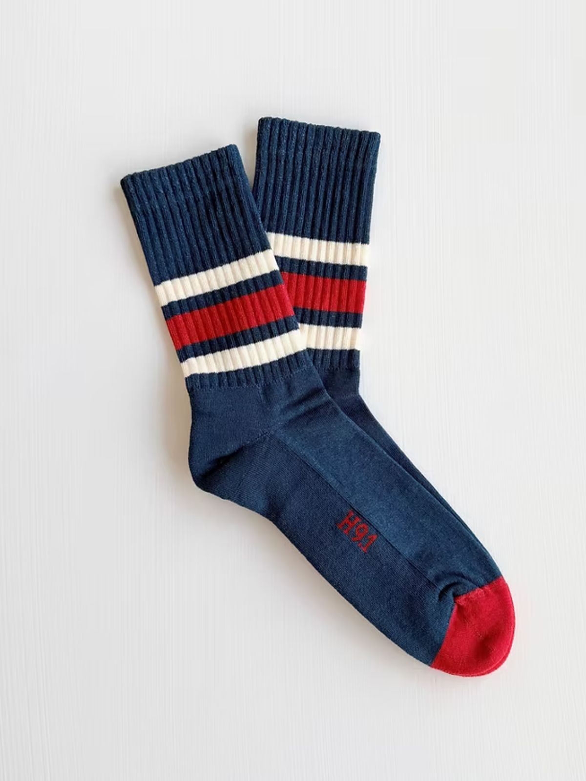 Rucker Stripe Socks- Navy