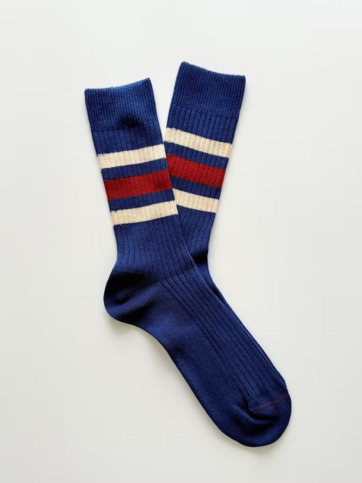 Vintage 1980 Stripe Socks - Blue