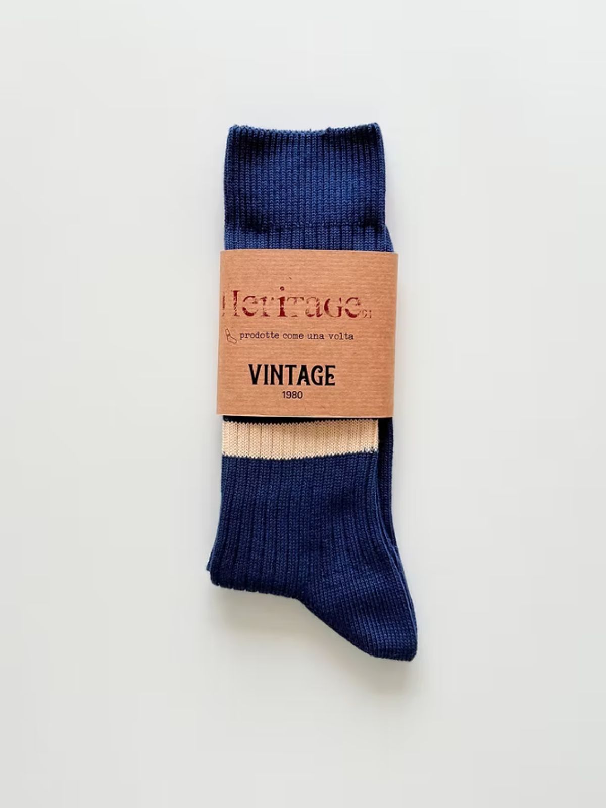 Vintage 1980 Stripe Socks - Blue