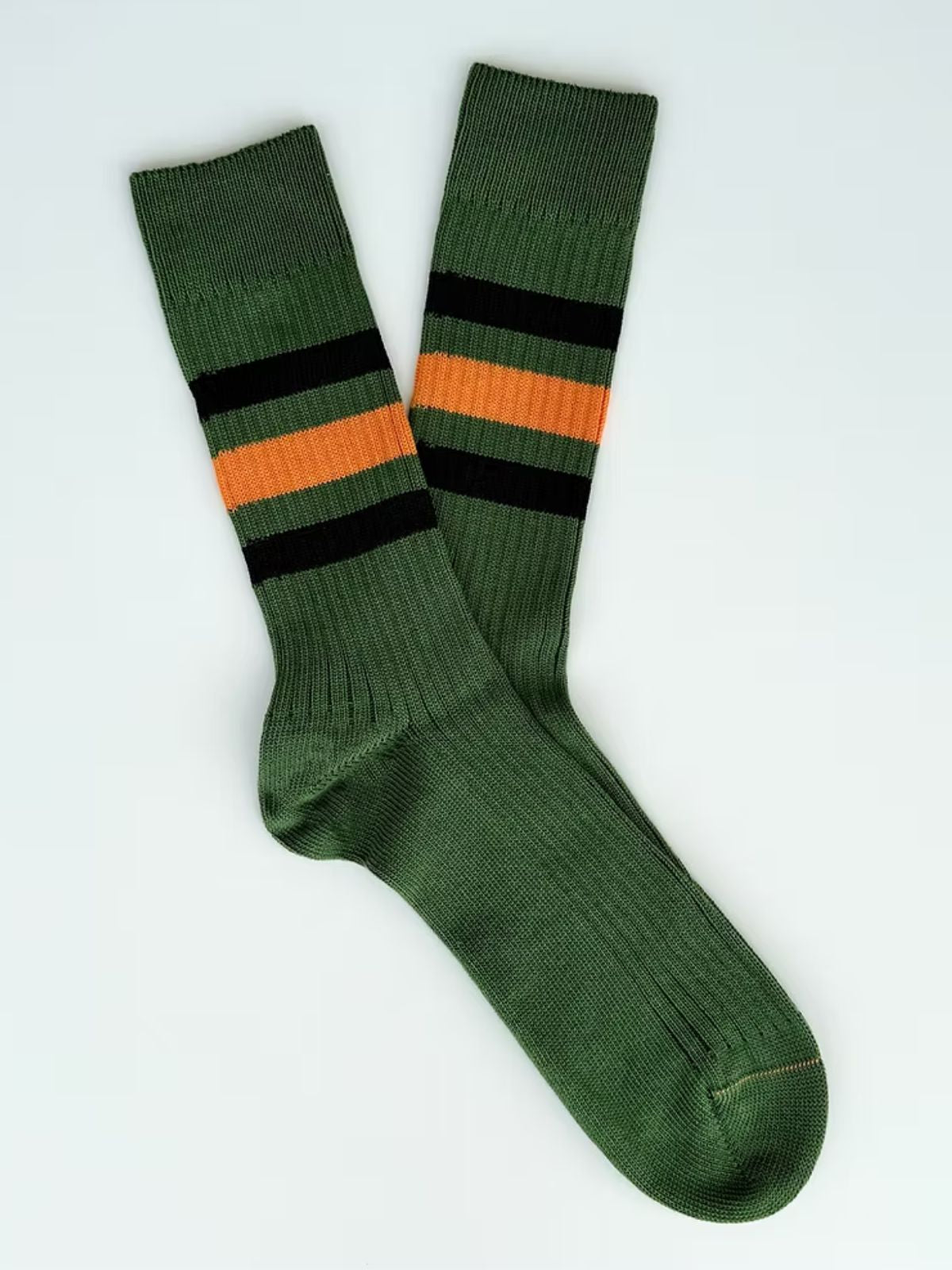 Vintage 1980 Stripe Socks - Green