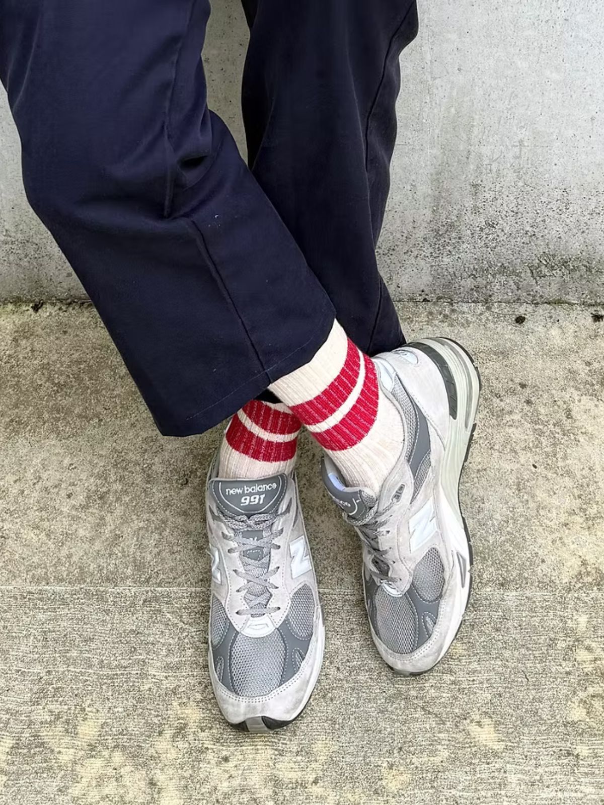 Vintage 1950 Stripe Socks - Oatmeal