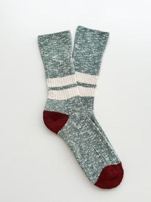 Vintage 1950 Stripe Socks - Green