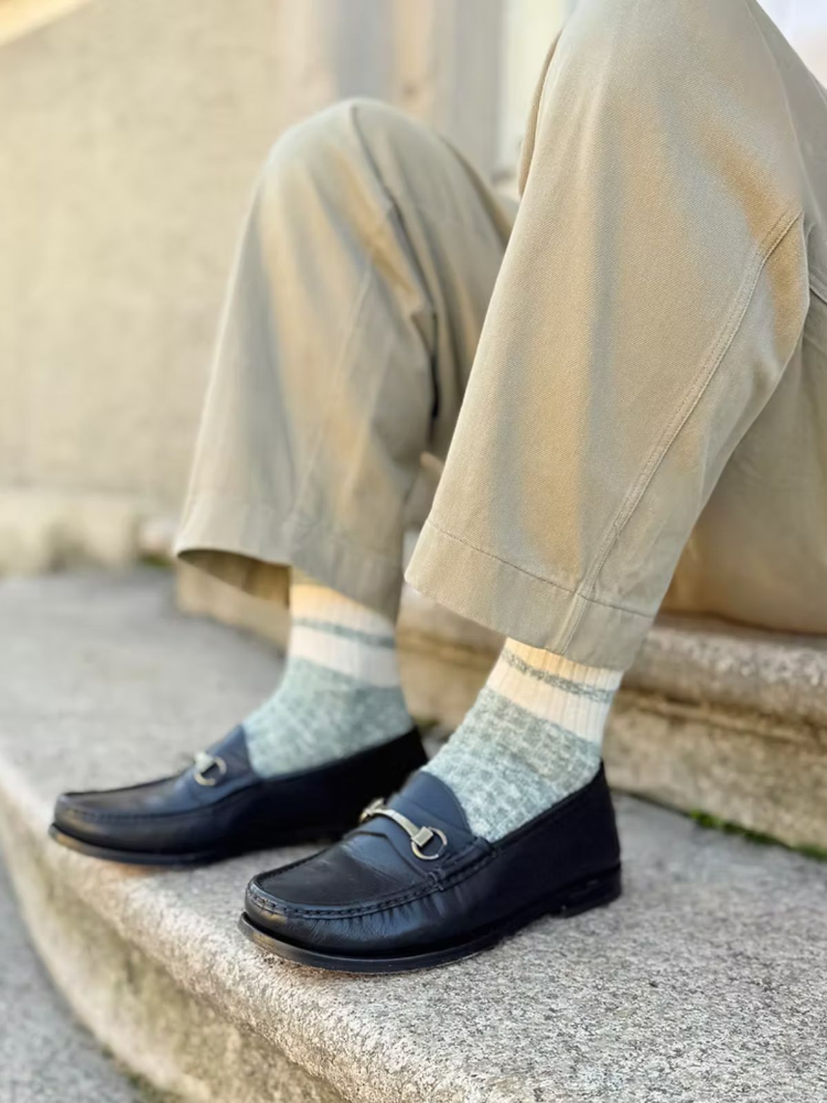 Vintage 1950 Stripe Socks - Green
