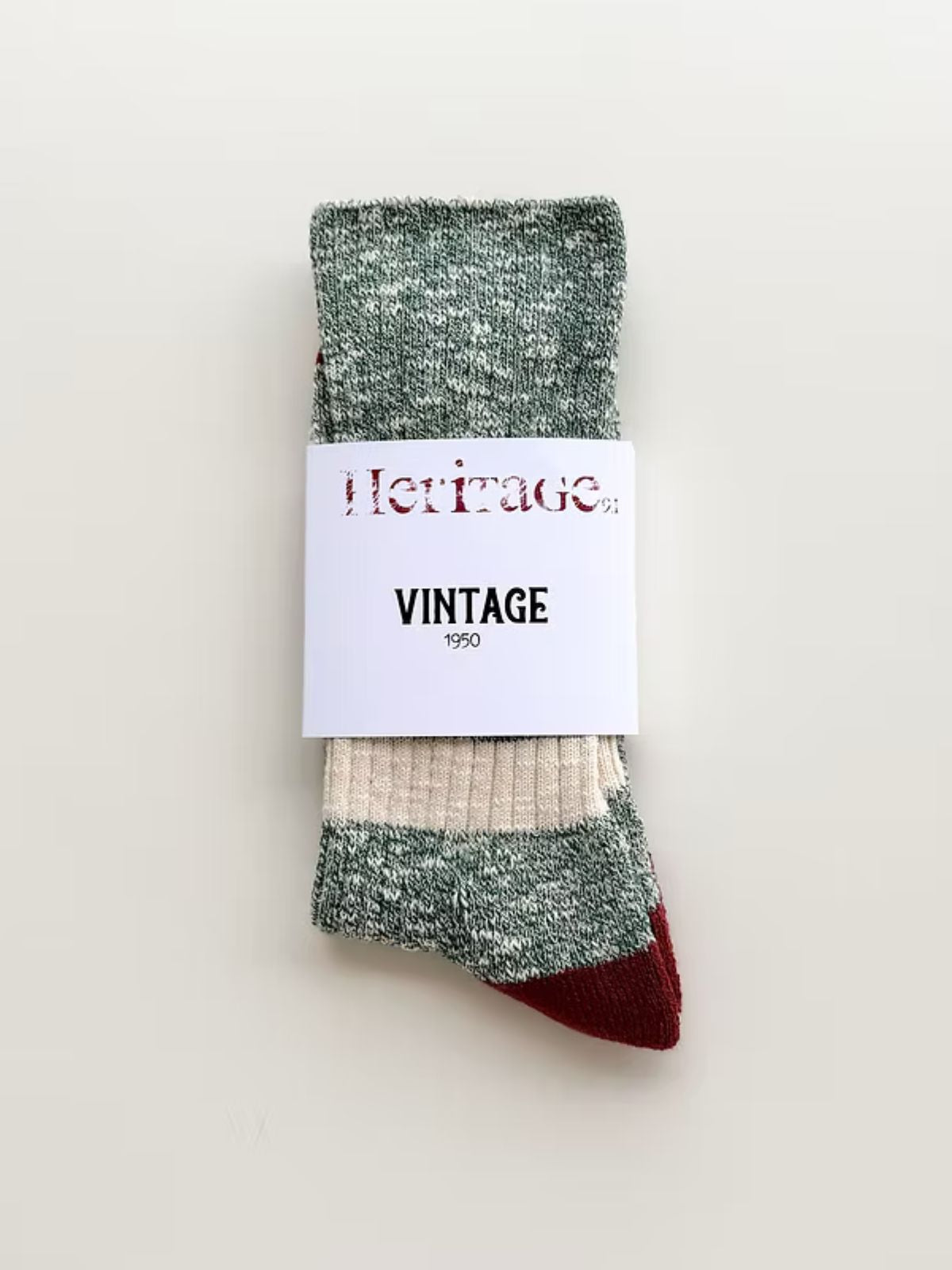 Vintage 1950 Stripe Socks - Green