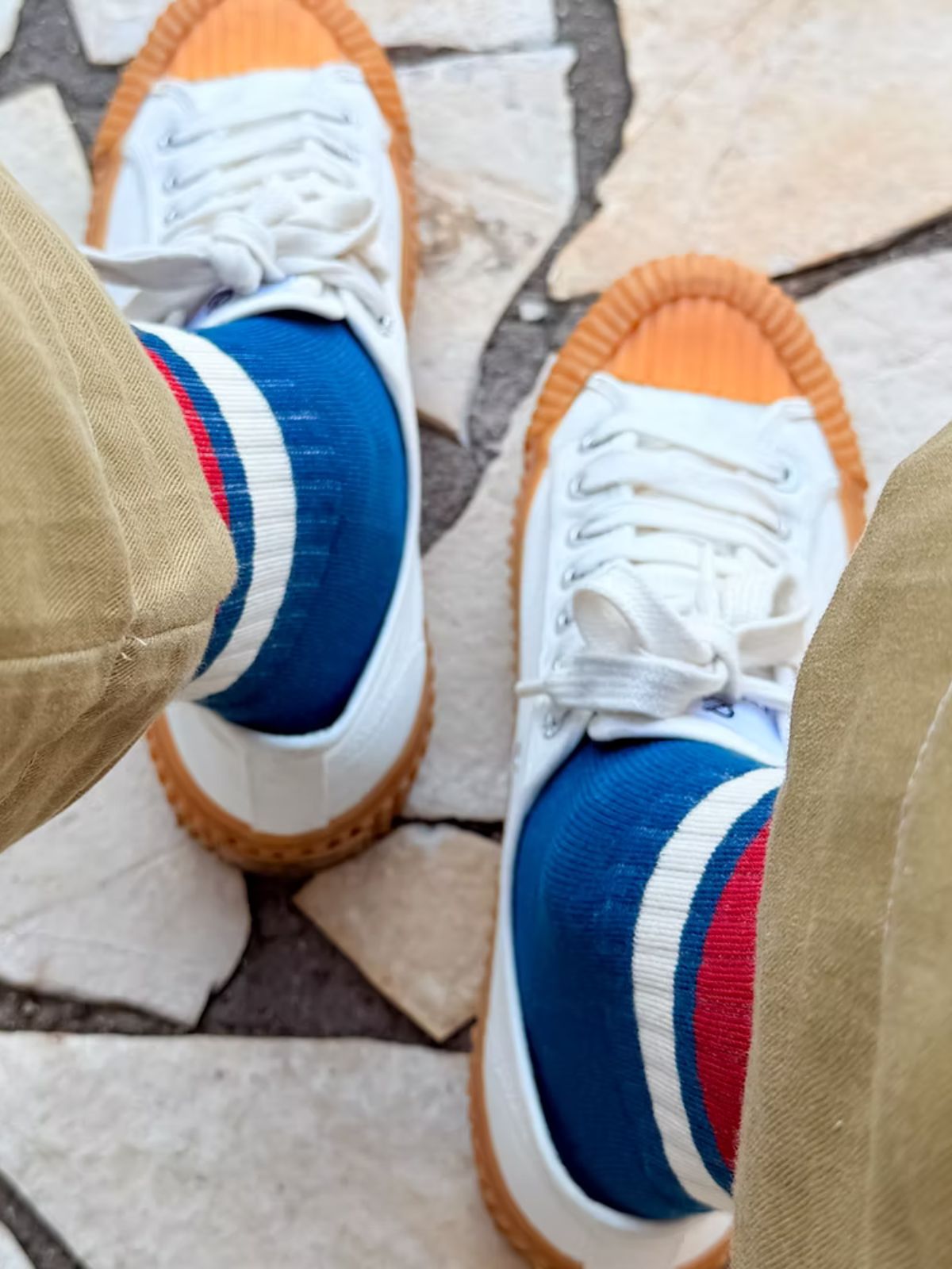 Rucker Stripe Socks- Navy