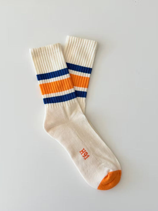 Rucker Stripe Socks- Cream