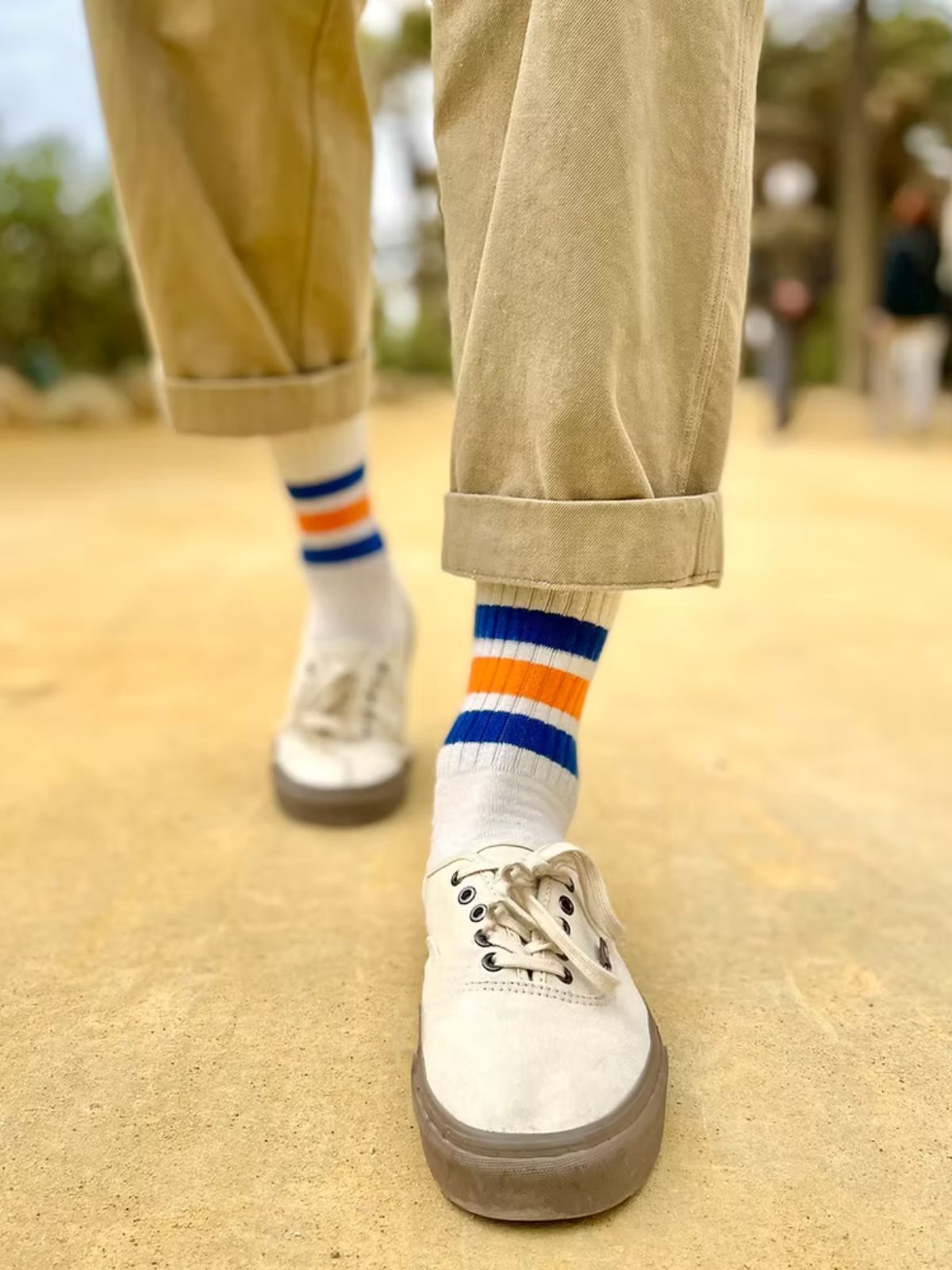 Rucker Stripe Socks- Cream