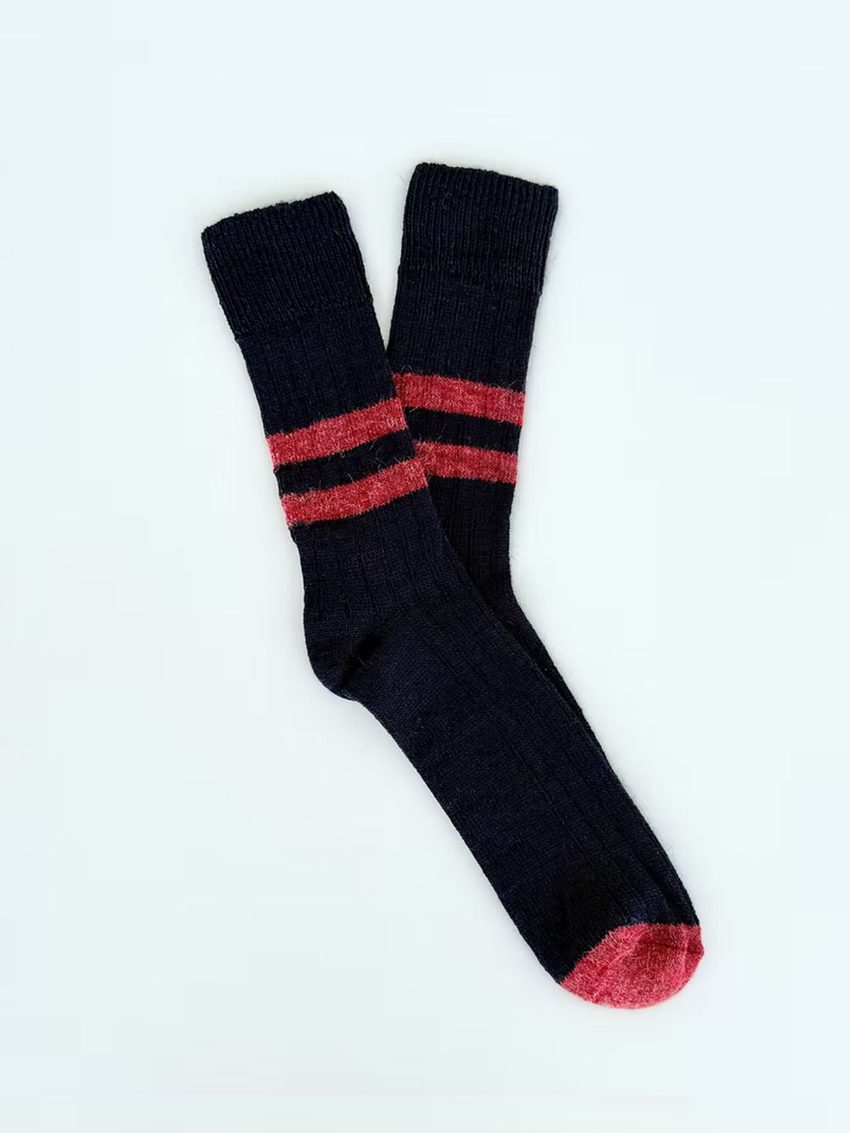 Alpaca Stripe Socks - Navy