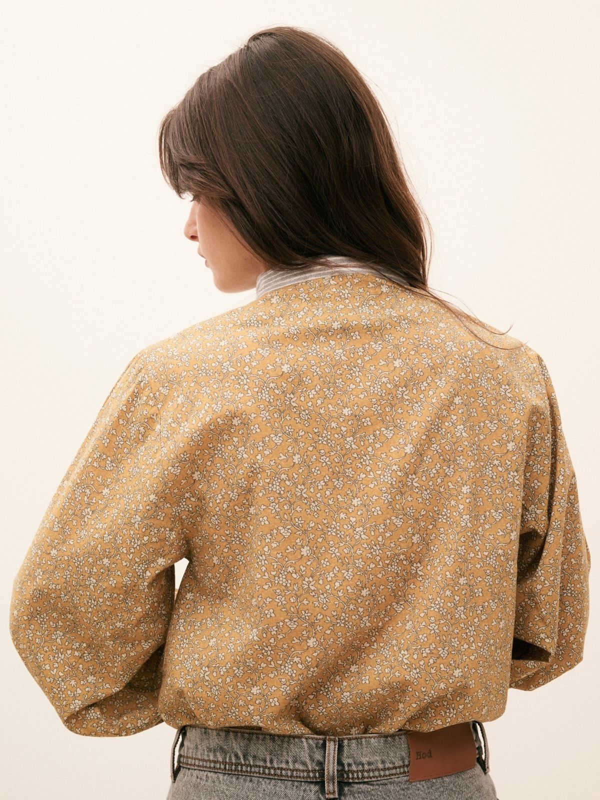 Naila Flower Blouse - Mustard