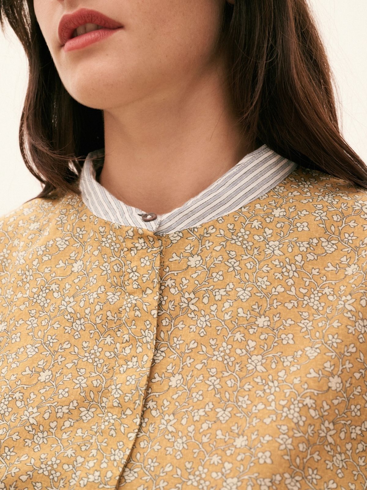 Naila Flower Blouse - Mustard