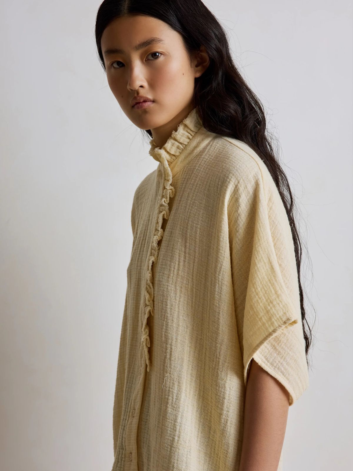 Natasha Frill Blouse - Buttercup
