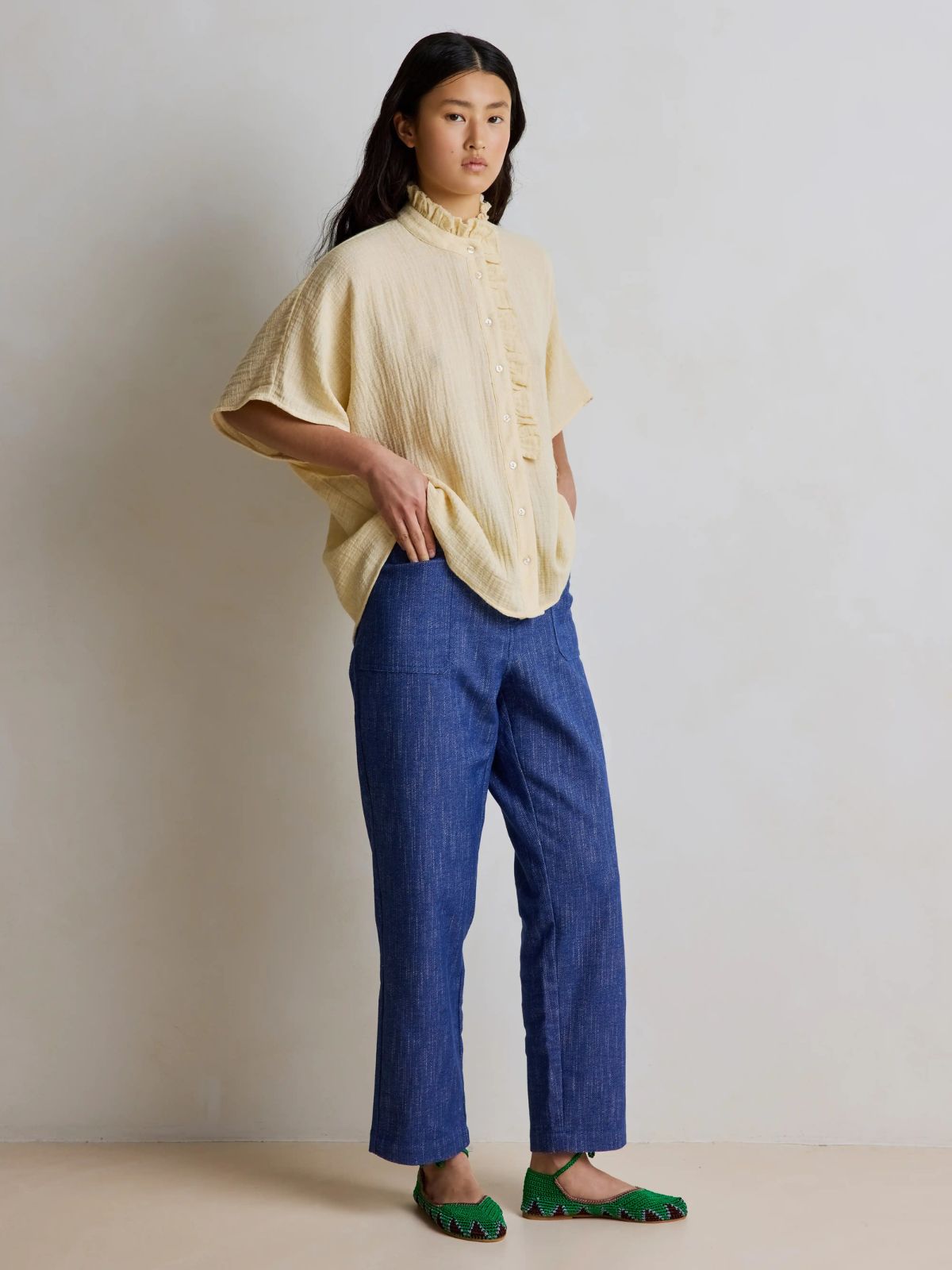 Natasha Frill Blouse - Buttercup