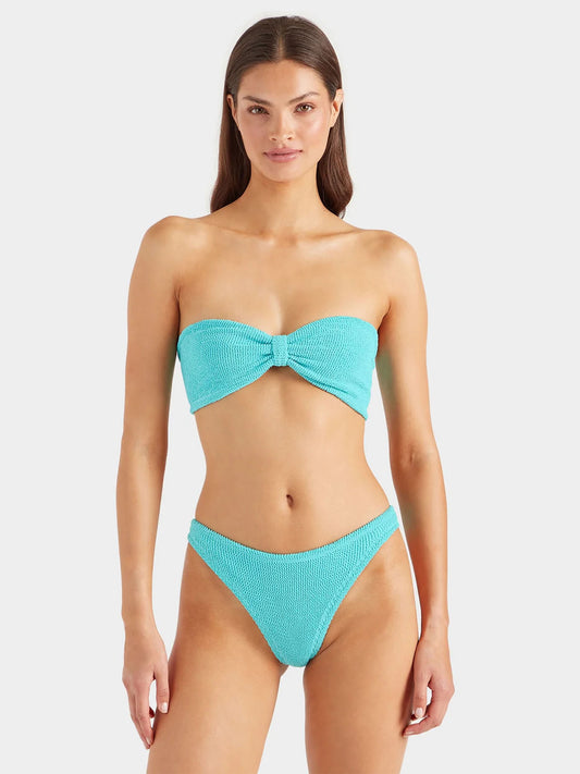Jean Metallic Crinkle Bikini - Aqua