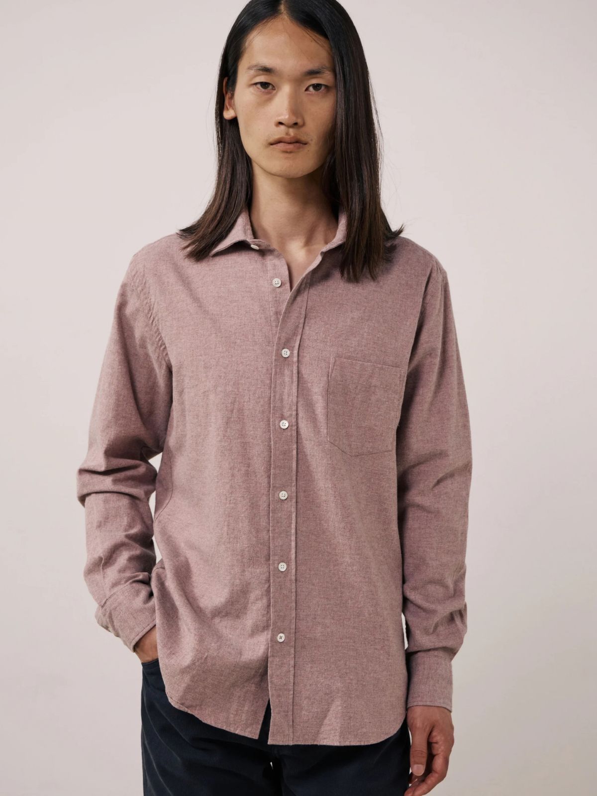 Paul Flannel Shirt - Old Pink