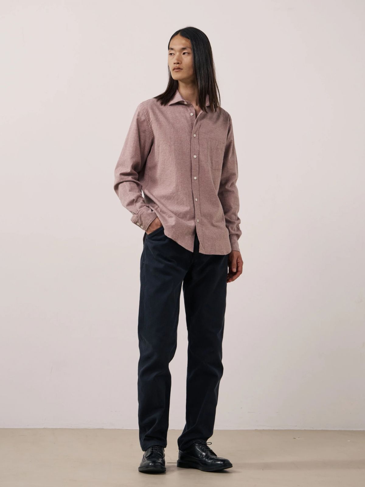 Paul Flannel Shirt - Old Pink