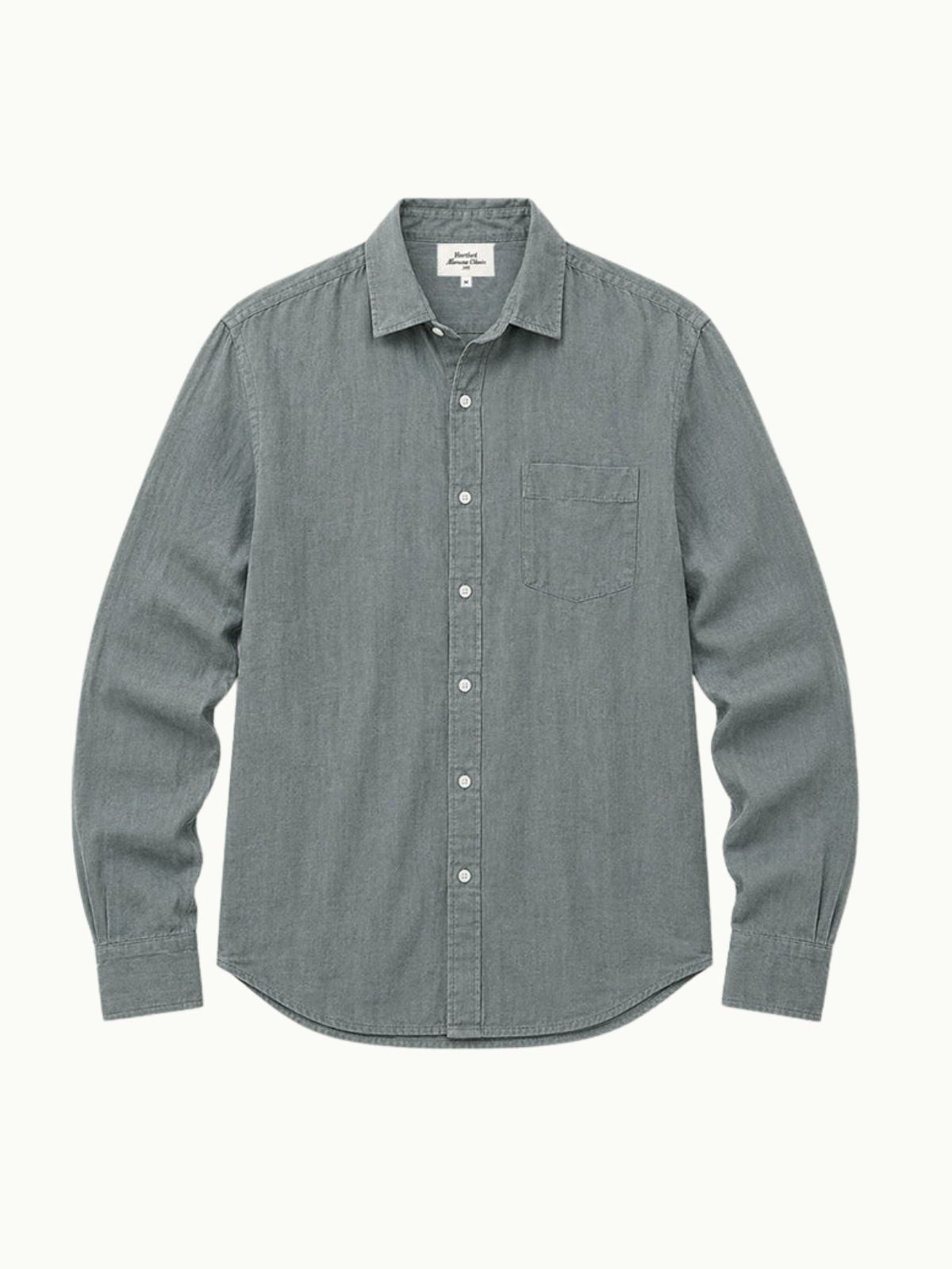 Iris Fashion - HARTFORD - Linen Long Sleeves Shirt - Army