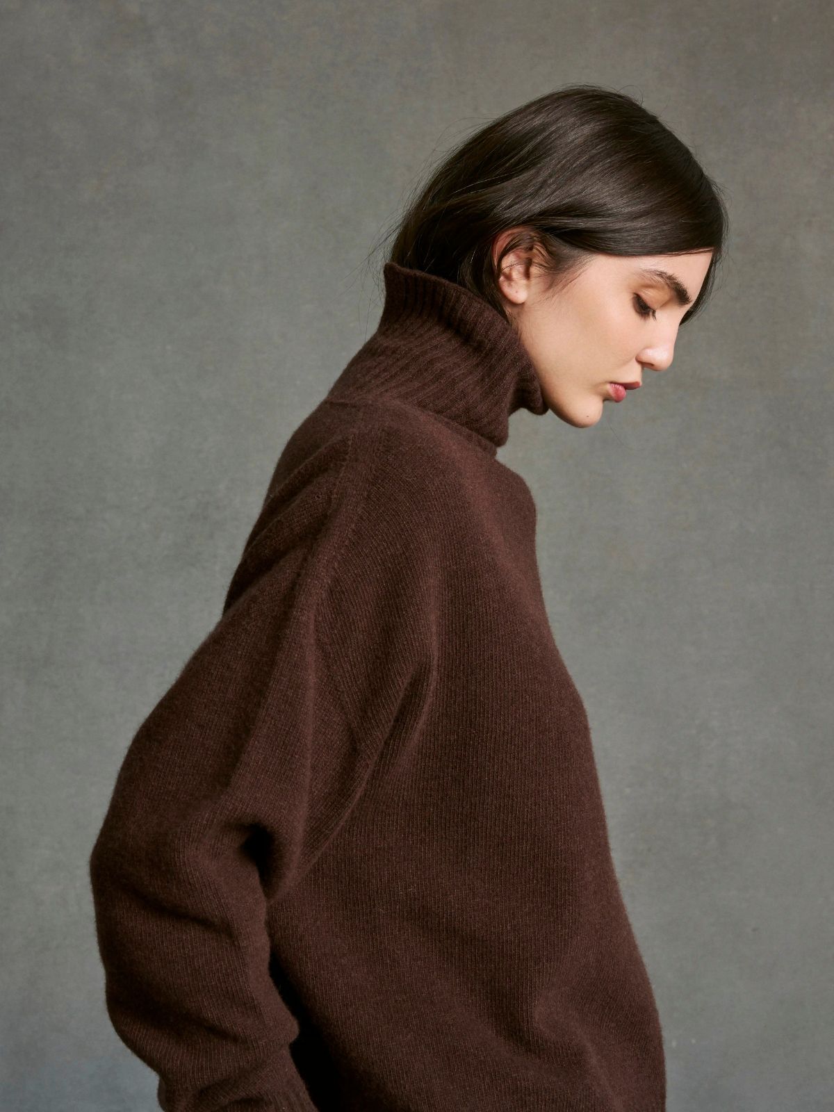 Sela Roll Neck Jumper - Chocolate