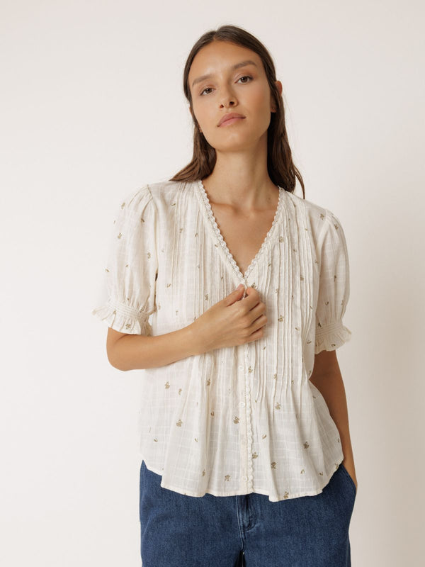 Embroidered Blouse - Cream