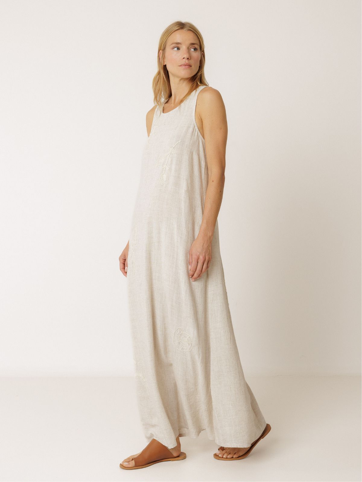 Iris Fashion - INDI & COLD - Linen Maxi Dress - Ecru