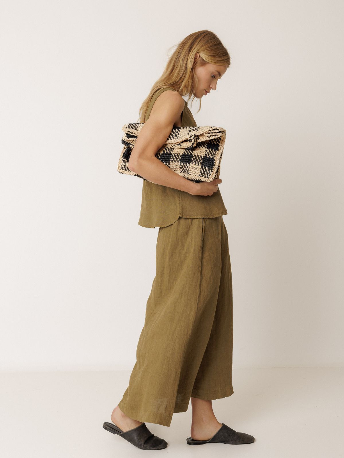 Linen Skirt - Khaki