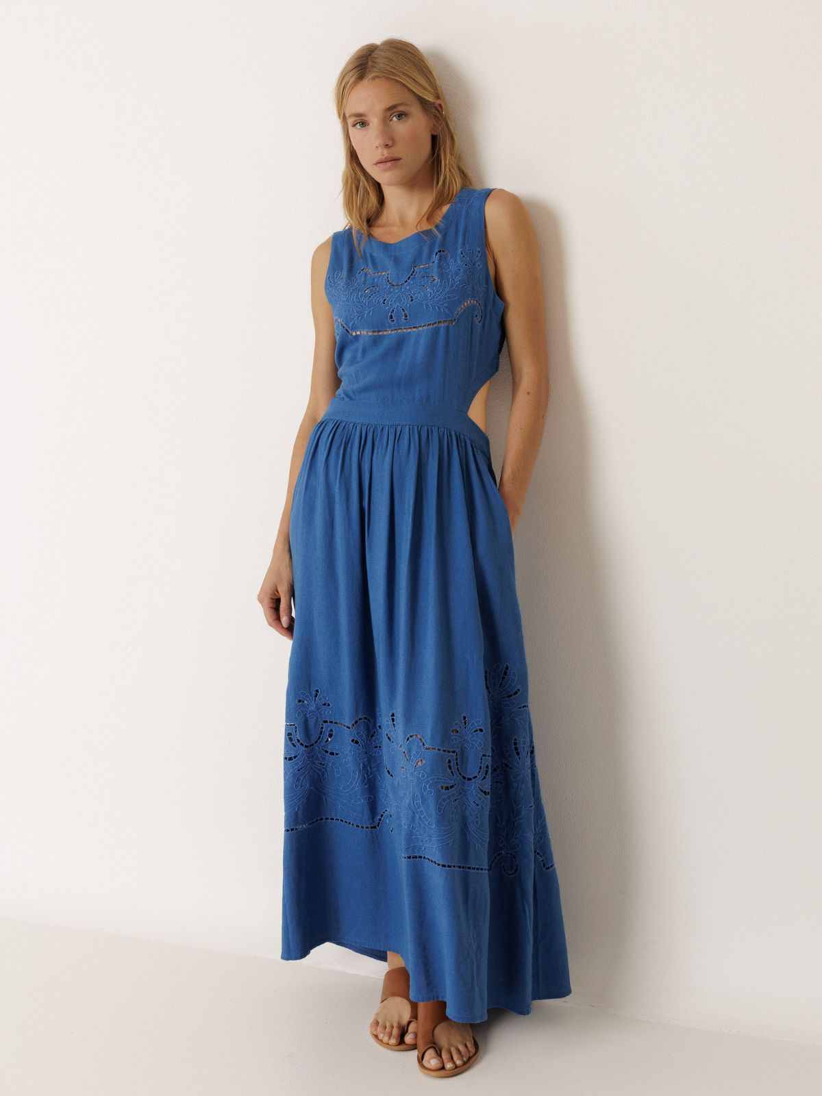 Open Back Dress - Blue