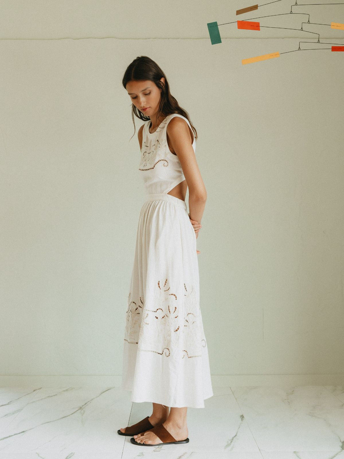Open Back Dress - Ecru