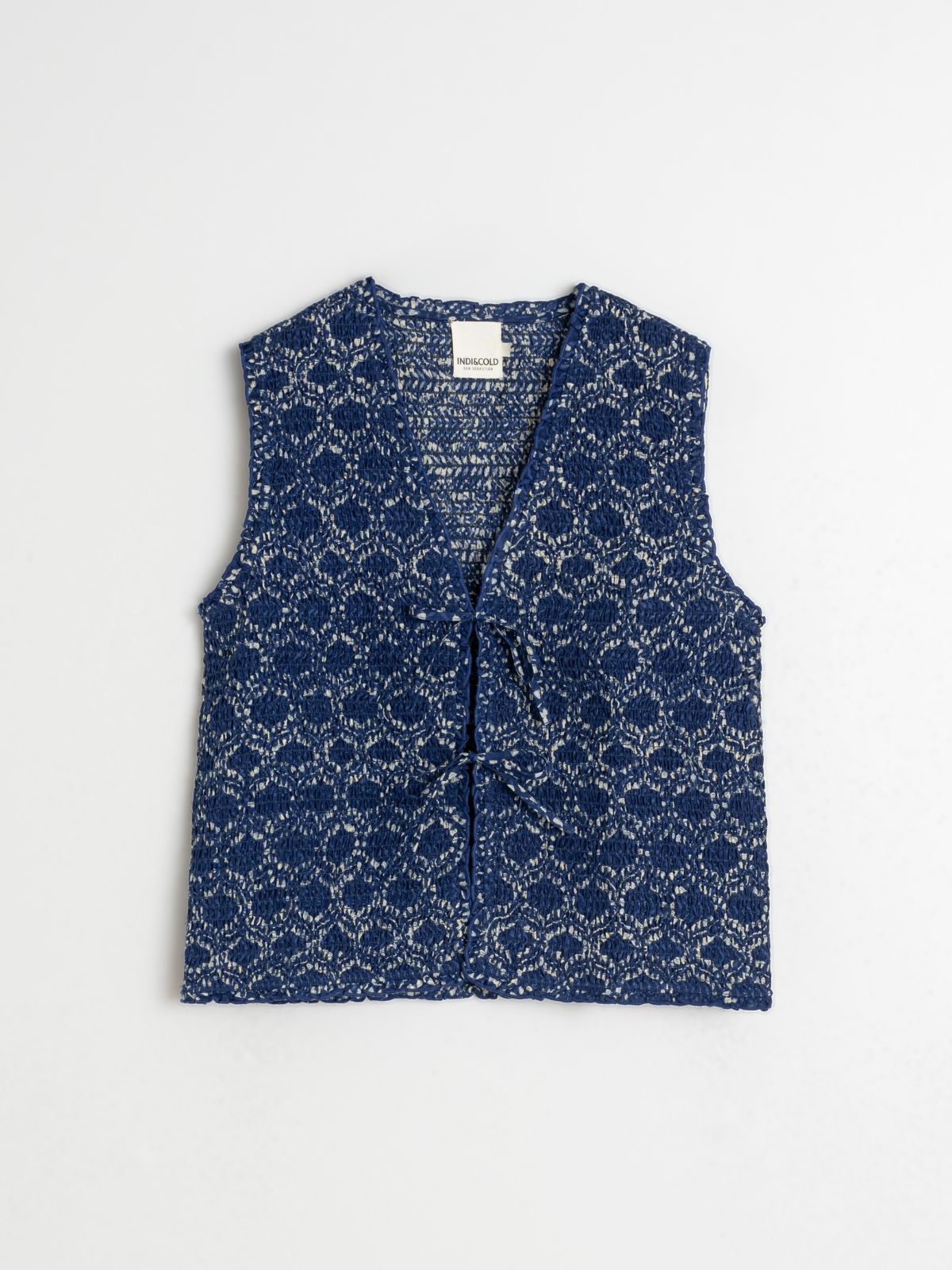 Print Vest - Indigo