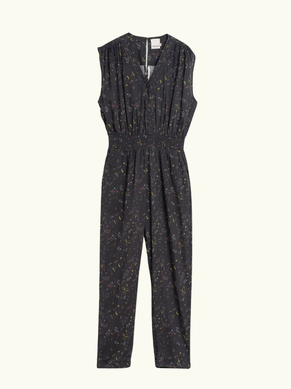 V/Neck Print Jumpsuit