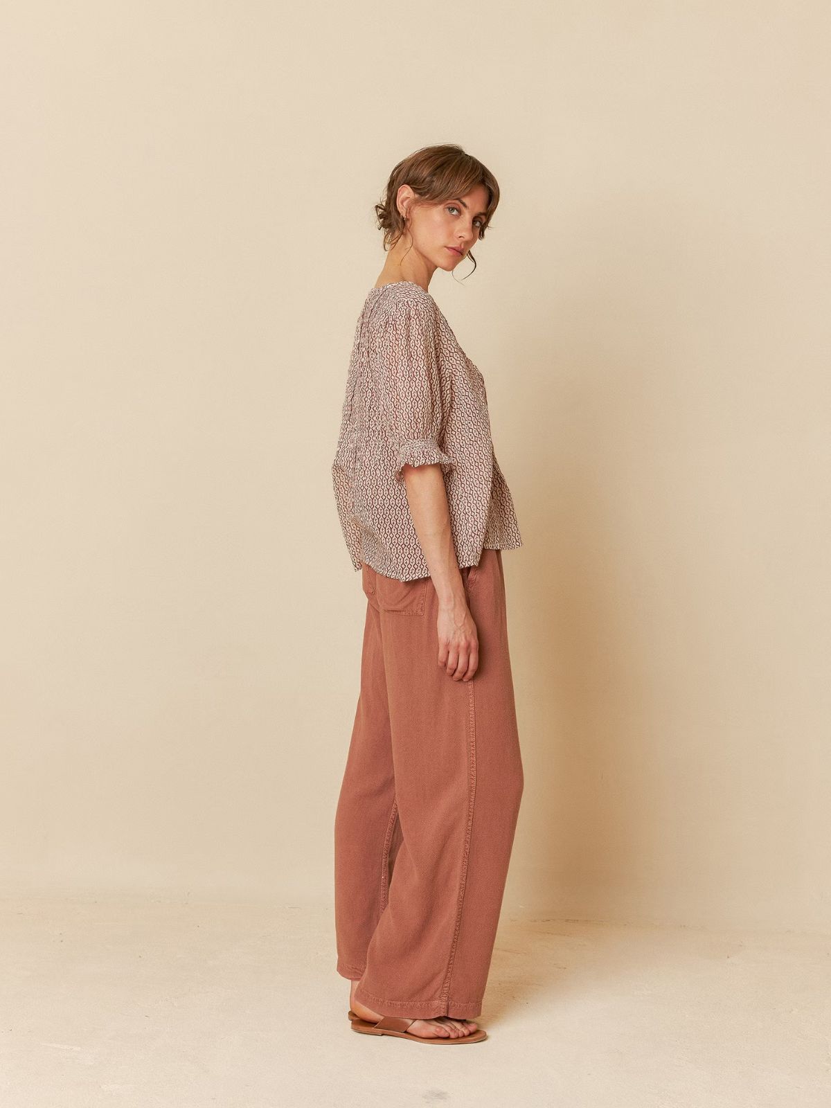 Puff Sleeve Print Shirt