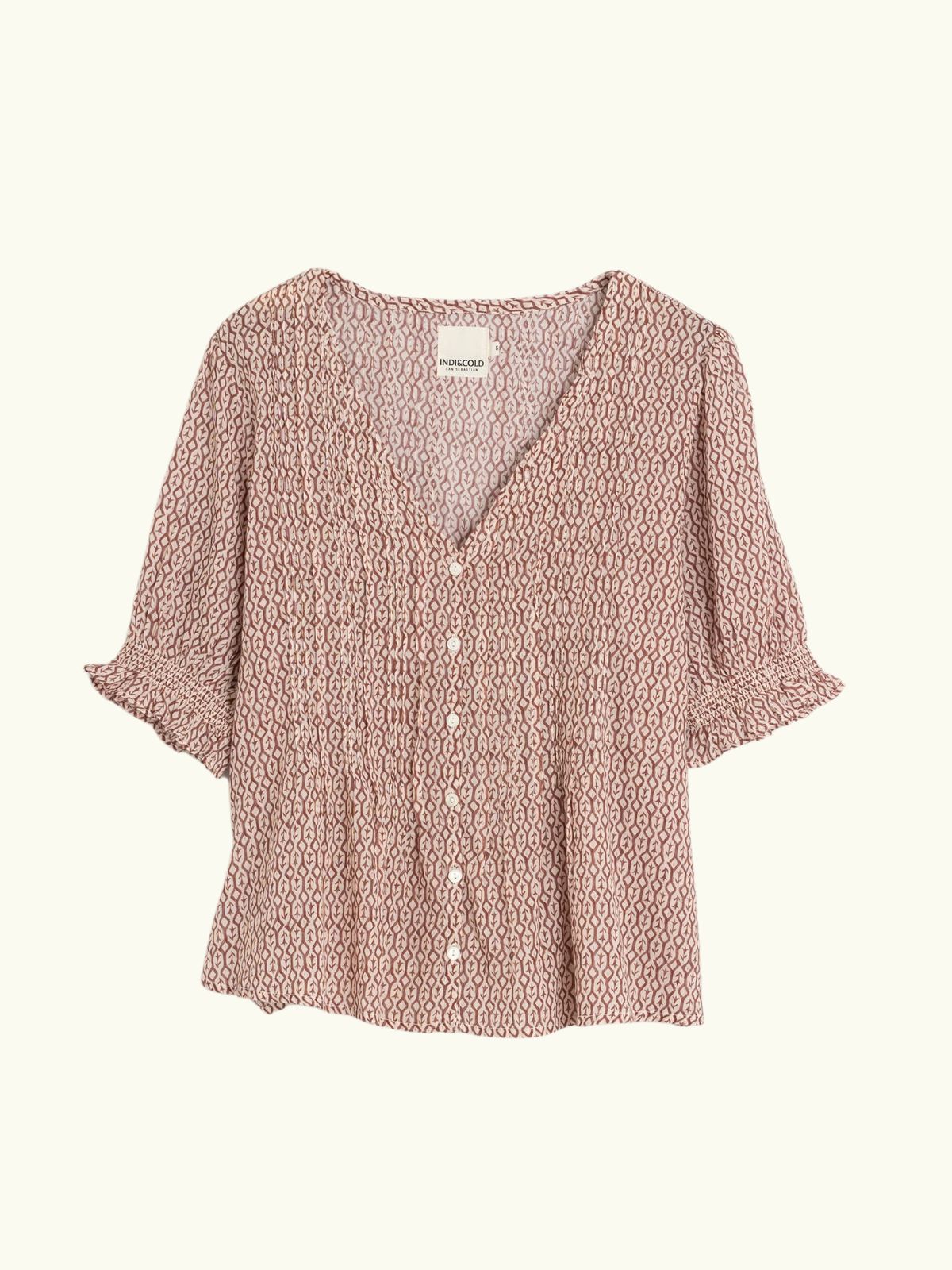 Puff Sleeve Print Shirt