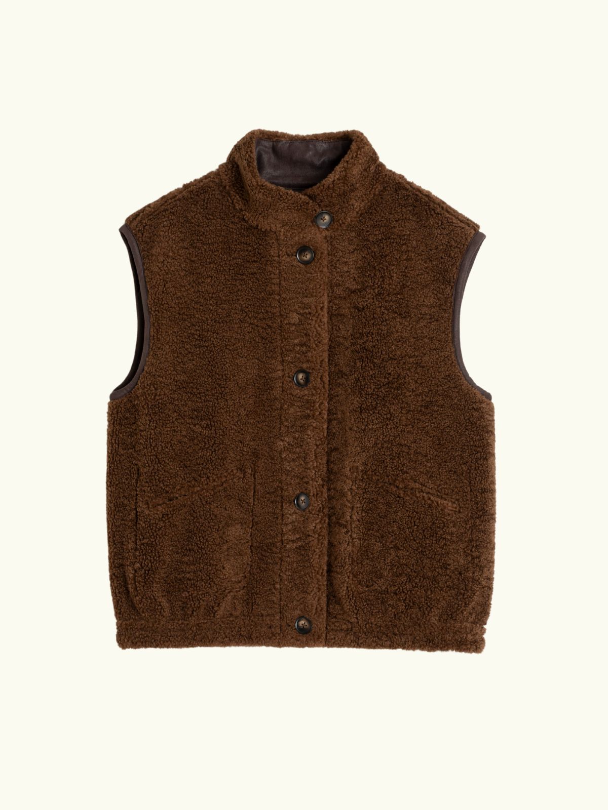 Shearling Style Vest - Chocolate