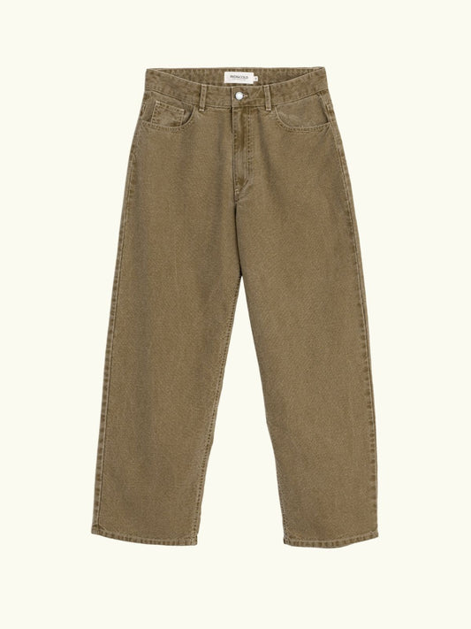 INDI & COLD Straight Leg Jeans in olive