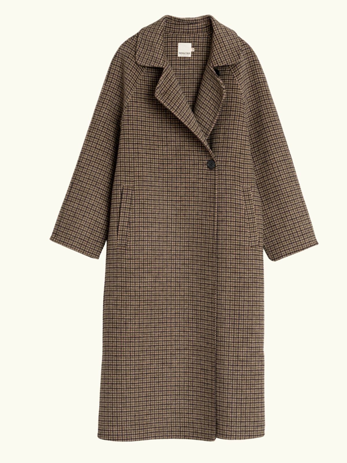 INDI & COLD Long Tweed Check Coat