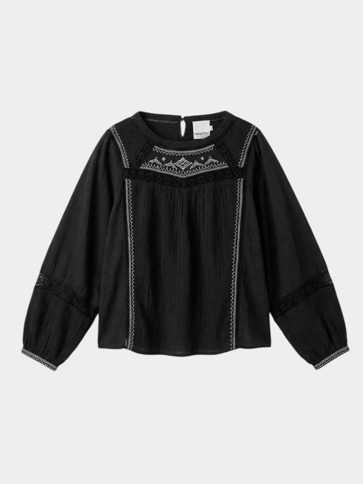 Embroidered Blouse - Charcoal
