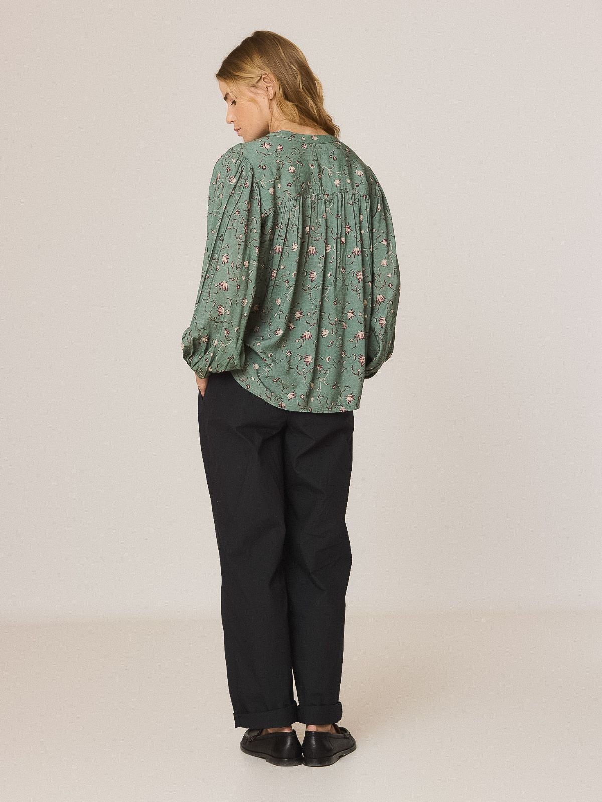 Floral Print Shirt - Sage