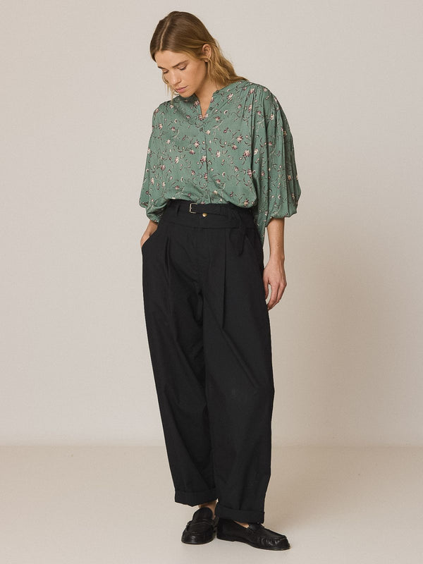 Floral Print Shirt - Sage